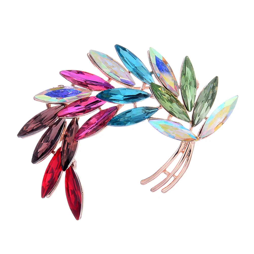 Shining Exquisite Glittering Wheat Brooch Colorful Artificial Crystal Sparkling Breastpin Pin for Women Girls | Украшения и