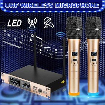 110V-220V Professional Wireless Microphone UHF 2 Channel 2 Cordless Handheld Microphone Receiver for Karaoke Party Home Speech
110V-220V Professional Wireless Microphone UHF 2 Channel 2 Cordless Handheld Microphone Receiver for Karaoke Party Home Speech
