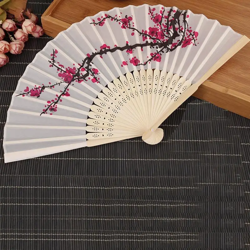 Classic Chinese Style Fan Dance Wedding Party Gift Lace Silk Fabric Bamboo Frame Folding Plum Hand Held Flower Wind Fans
Classic Chinese Style Fan Dance Wedding Party Gift Lace Silk Fabric Bamboo Frame Folding Plum Hand Held Flower Wind Fans