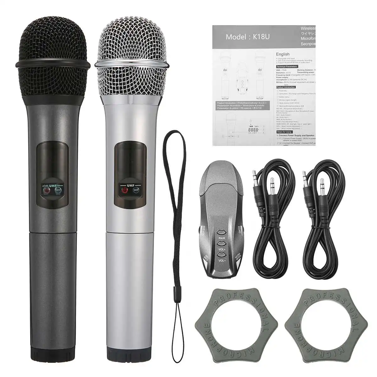 K18U 10 Channel UHF Handheld HiFi Wireless Microphones Karaoke Receiver Dynamic Microphones for Karaoke Speech Conference KTV
K18U 10 Channel UHF Handheld HiFi Wireless Microphones Karaoke Receiver Dynamic Microphones for Karaoke Speech Conference KTV