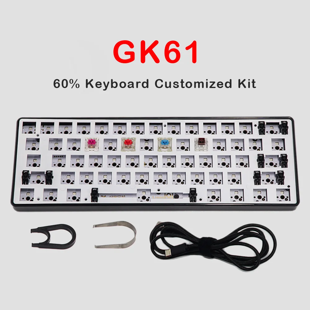 Geek Customized GK61 Hot Swappable 60% RGB Keyboard Customized Kit PCB Mounting Plate Case
Geek Customized GK61 Hot Swappable 60% RGB Keyboard Customized Kit PCB Mounting Plate Case