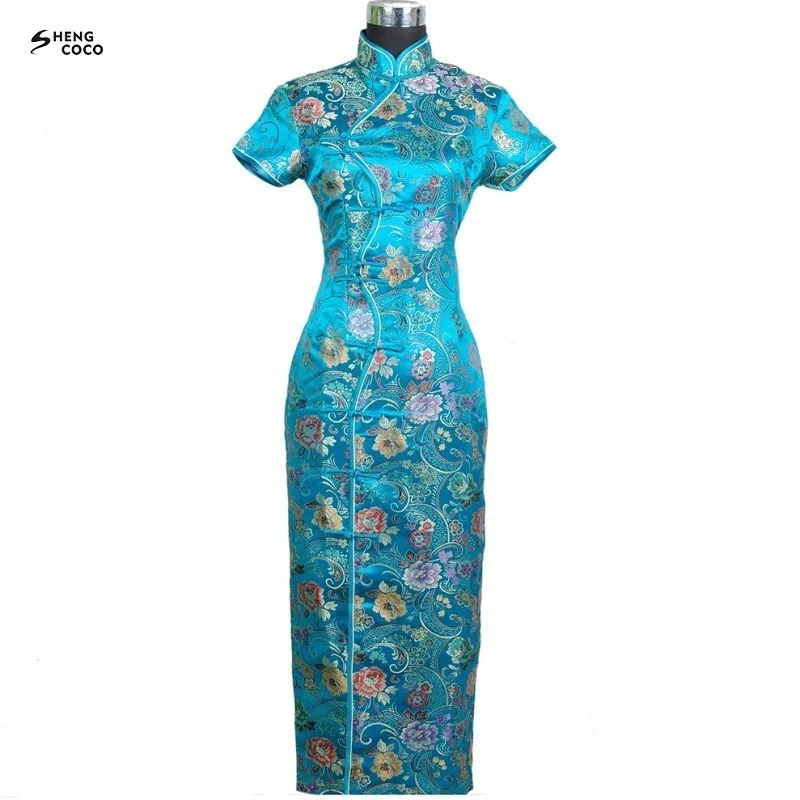 SHENG COCO Silk Satin Long Chinese Dress Cheongsam Dress Evening Tang Costume Green Robe Ten Buckle Oriental Style Qipao Female
SHENG COCO Silk Satin Long Chinese Dress Cheongsam Dress Evening Tang Costume Green Robe Ten Buckle Oriental Style Qipao Female