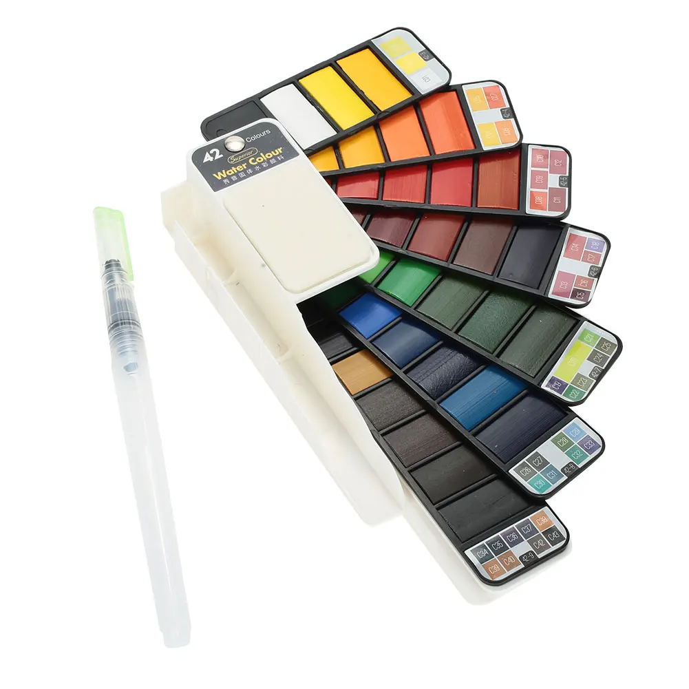 Multi Colors Paint Set Solid Superior Professional Watercolors With Paint Brush Foldable Watercolor Pigment 18/25/33/42 Colors
Multi Colors Paint Set Solid Superior Professional Watercolors With Paint Brush Foldable Watercolor Pigment 18/25/33/42 Colors