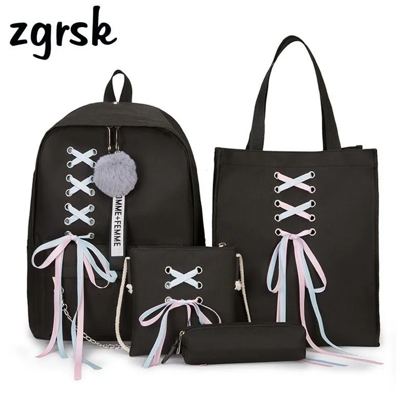 4 Sets Women Backpack For Teenage Girls Printing Canvas Backpacks Chain Fashion Ladies Women School Bags Bagpack Plecak Rugzak
4 Sets Women Backpack For Teenage Girls Printing Canvas Backpacks Chain Fashion Ladies Women School Bags Bagpack Plecak Rugzak