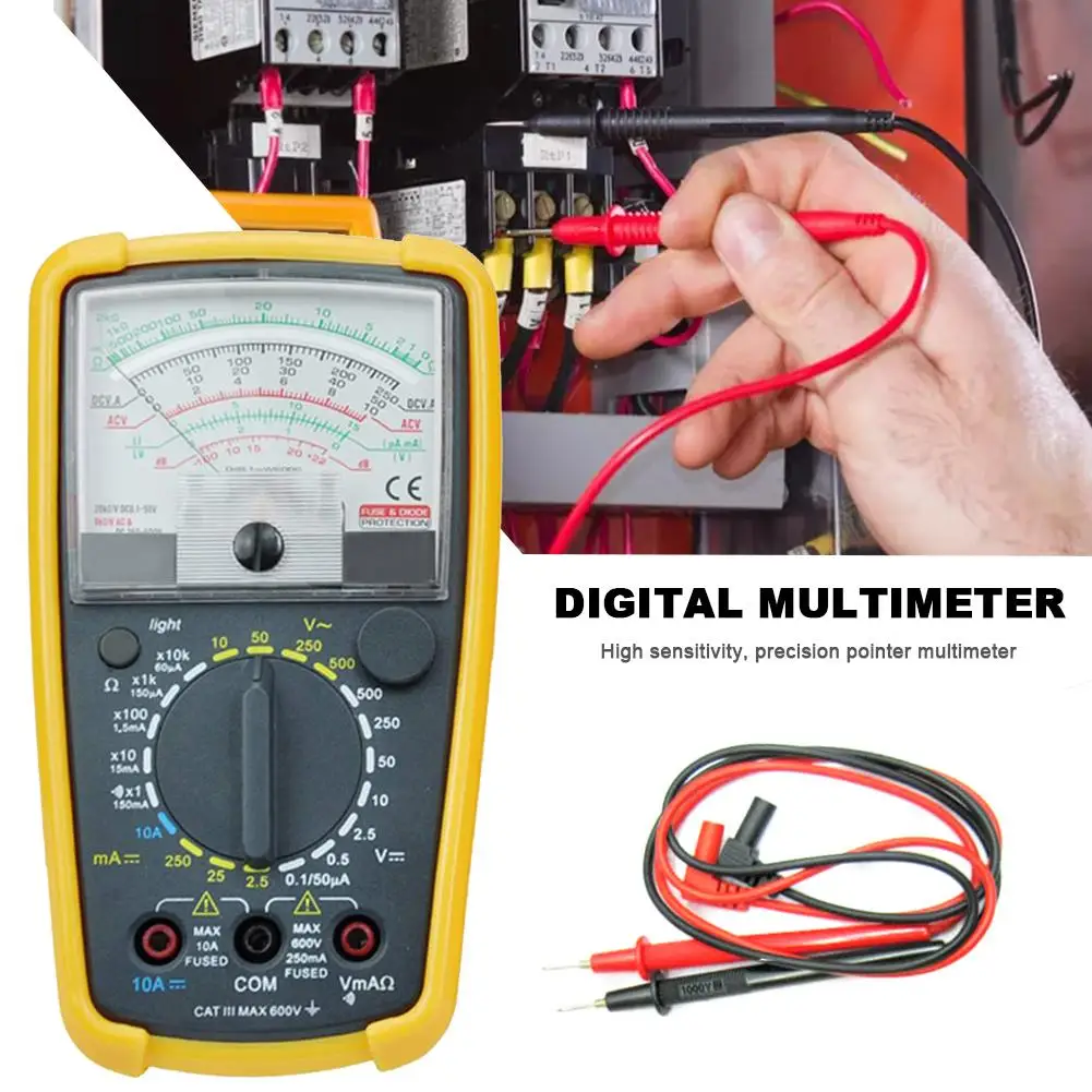 HKT7244L High-Precision Pointer Multimeter Backlight Design with Protective Cover AC/DC Ammeter Voltmeter Multimeter Tool
HKT7244L High-Precision Pointer Multimeter Backlight Design with Protective Cover AC/DC Ammeter Voltmeter Multimeter Tool