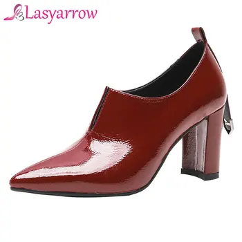 Lasyarrow 2019 Women Pumps Black High heels 8cm Ladies Patent leather Thick with Autumn Pointed Single Shoes Female Dress Shoes
Lasyarrow 2019 Women Pumps Black High heels 8cm Ladies Patent leather Thick with Autumn Pointed Single Shoes Female Dress Shoes