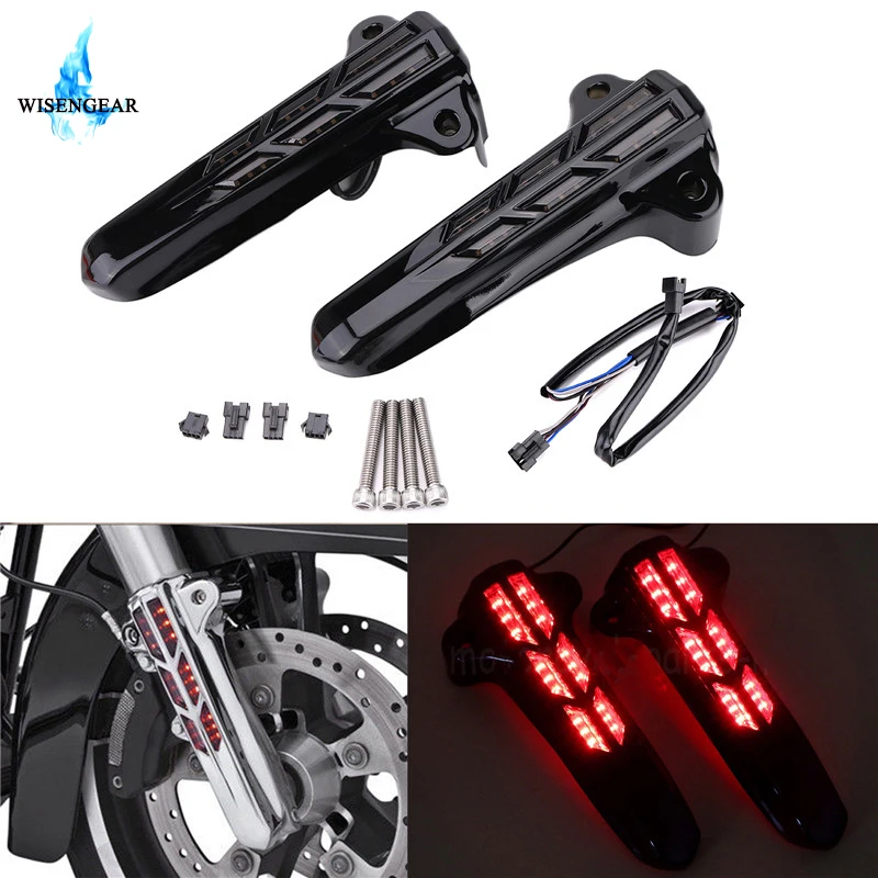 Black Red Lens Light Front Lower Fork Cover Lower Leg Slider Cover For Harley Touring Street Electra Glide FLH FLHT FLHR 14-18
Black Red Lens Light Front Lower Fork Cover Lower Leg Slider Cover For Harley Touring Street Electra Glide FLH FLHT FLHR 14-18