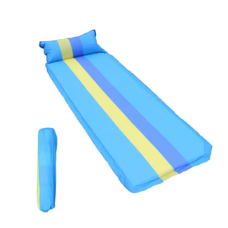 Single Automatic Inflatable Cushion Thicken Moisture Proof Outdoor Camping Tent Sleeping Mat Pad With Attached Pillow | Спорт и