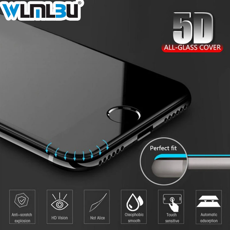 WLMLBU 5D закаленное стекло для iphone 7 Стекло 6s plus Защита экрана iPhone 6 полное покрытие