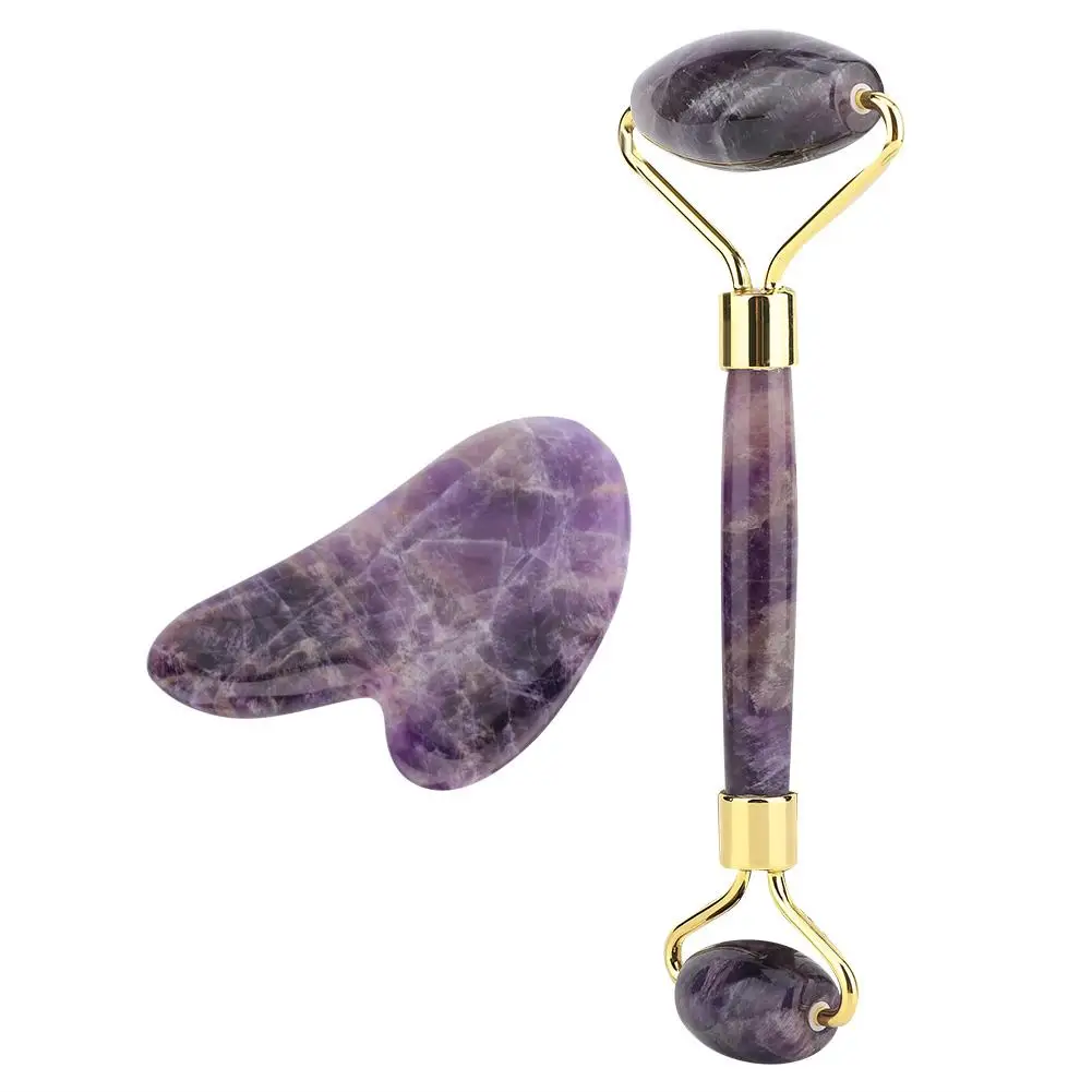 7 Style Natural Amethyst Double Head Jade Stone Roller & Guasha Scrapping Plate Face Massage Tool Relaxation
7 Style Natural Amethyst Double Head Jade Stone Roller & Guasha Scrapping Plate Face Massage Tool Relaxation
