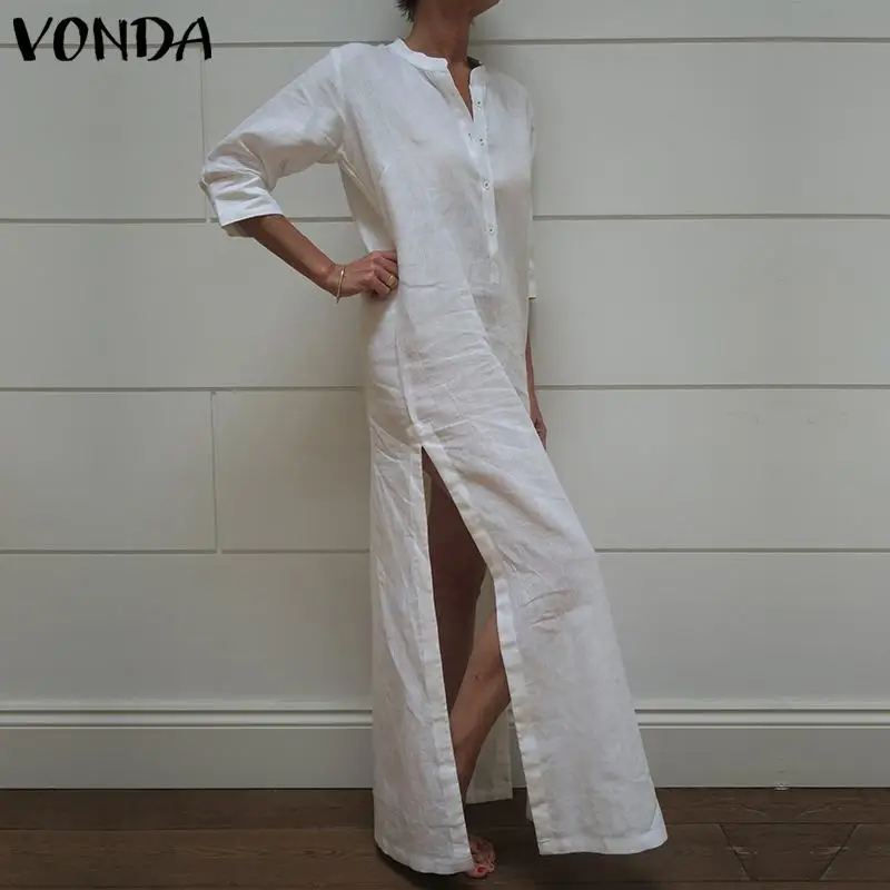 VONDA Women Shirt Dress 2019 Autumn Sexy V Neck Button Split Hem Solid Maxi Long Party Dresses Casual Vestidos Female Plus Size
VONDA Women Shirt Dress 2019 Autumn Sexy V Neck Button Split Hem Solid Maxi Long Party Dresses Casual Vestidos Female Plus Size