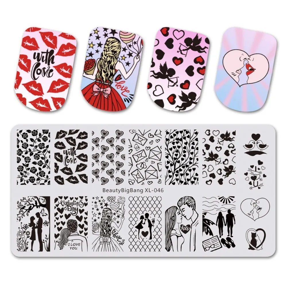 BeautyBigBang Nail Stamping Plates Valentine's Day Theme Shape Nail Template Plate Rectangle Stencil Stamp For Nails BBB XL-046
BeautyBigBang Nail Stamping Plates Valentine's Day Theme Shape Nail Template Plate Rectangle Stencil Stamp For Nails BBB XL-046