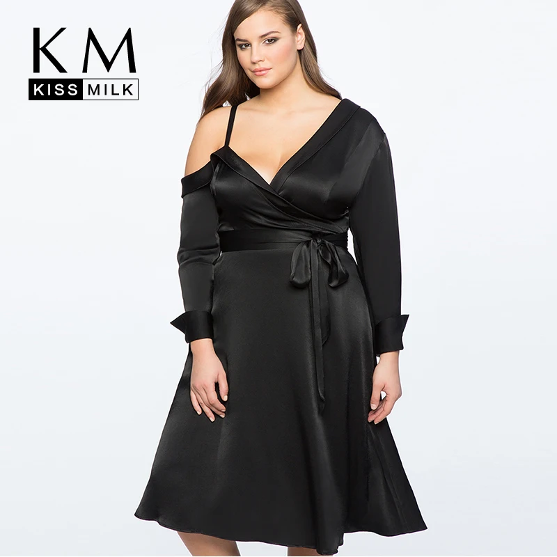 Kissmilk Plus Size A-line Sling Off Shoulder Clavicle with Satin Large Size Long Sleeve Dress
Kissmilk Plus Size A-line Sling Off Shoulder Clavicle with Satin Large Size Long Sleeve Dress