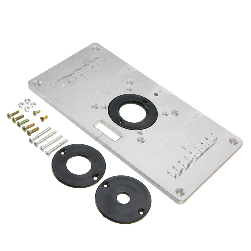 Aluminum Router Table Insert Plate Wood Router Trimmer with 4Pcs Insert Rings Screws for Woodworking Benches Engraving Machine
Aluminum Router Table Insert Plate Wood Router Trimmer with 4Pcs Insert Rings Screws for Woodworking Benches Engraving Machine