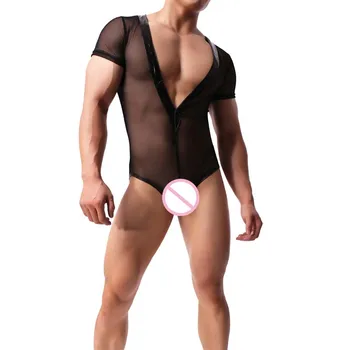 Sexy Lingerie Mesh Bodysuit Transparent Mens Jockstrap Bodysuit Men Body Shaper Jumpsuit Leotard Pajamas Bottoming Shirt
Sexy Lingerie Mesh Bodysuit Transparent Mens Jockstrap Bodysuit Men Body Shaper Jumpsuit Leotard Pajamas Bottoming Shirt