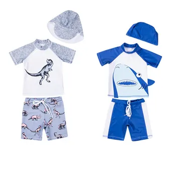 Kids Boy Beach Swimwear Cartoon Shark/Dinosaur Pattern Swimsuit+Swimming Hats 2019 New Arrival Kids Boy Short Sleeve Bikini Set
Kids Boy Beach Swimwear Cartoon Shark/Dinosaur Pattern Swimsuit+Swimming Hats 2019 New Arrival Kids Boy Short Sleeve Bikini Set