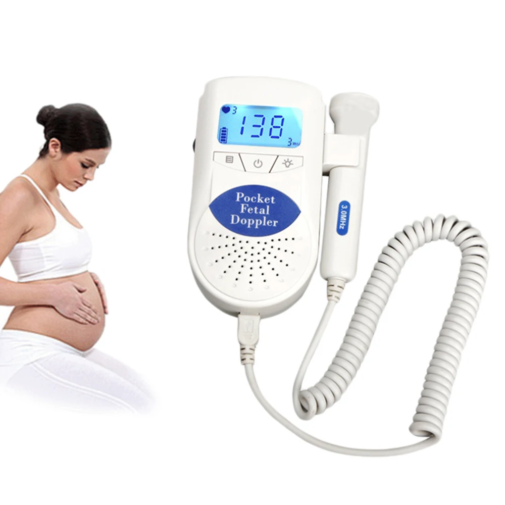 

100S6 Pregnant Women Portable Backlight Hand-held Obstetrical Unit LCD Digital Display Pocket Fetal Doppler