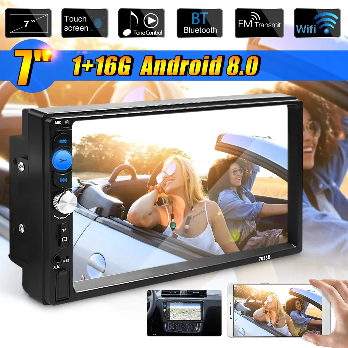 7Inch 2Din For Touch Screen Android 8.0 Car DVD Player WIFI 3G GPS Stereo Multimedia Player Bluetooth Radio With Reverse Camera
7Inch 2Din For Touch Screen Android 8.0 Car DVD Player WIFI 3G GPS Stereo Multimedia Player Bluetooth Radio With Reverse Camera