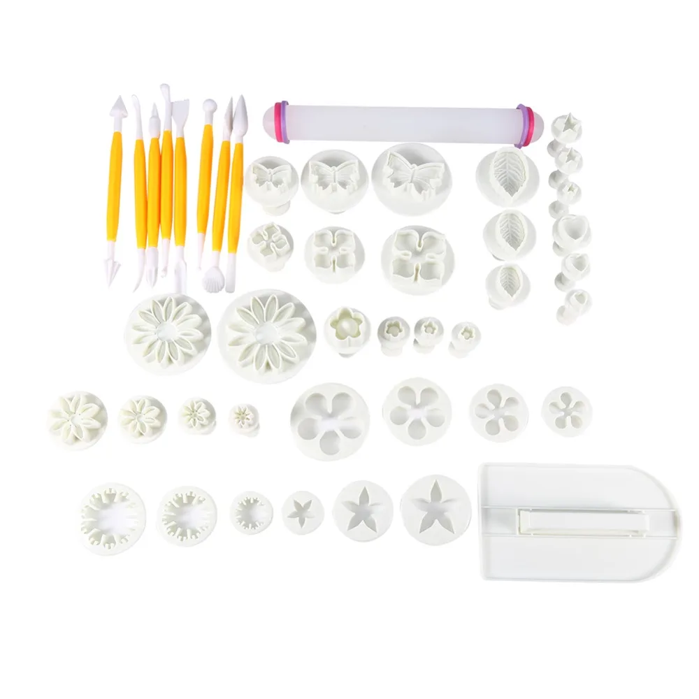 46 PCS Flower Fondant Cake Sugar Craft Decorating Tools Kit Cutters Mold Sets Tool Professional
46 PCS Flower Fondant Cake Sugar Craft Decorating Tools Kit Cutters Mold Sets Tool Professional