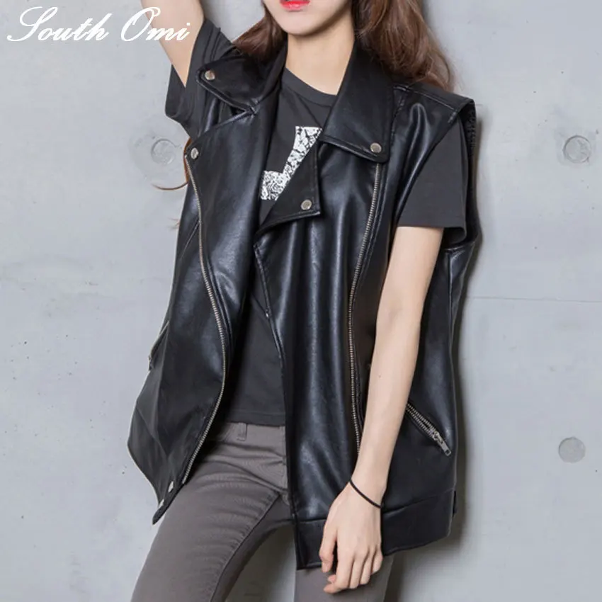 Women Long Leather Vest PU Soft Vest Ladies tatical Leather Motorcycle Vest Pockets Outerwear Rivet colete feminino Coat Biker
Women Long Leather Vest PU Soft Vest Ladies tatical Leather Motorcycle Vest Pockets Outerwear Rivet colete feminino Coat Biker