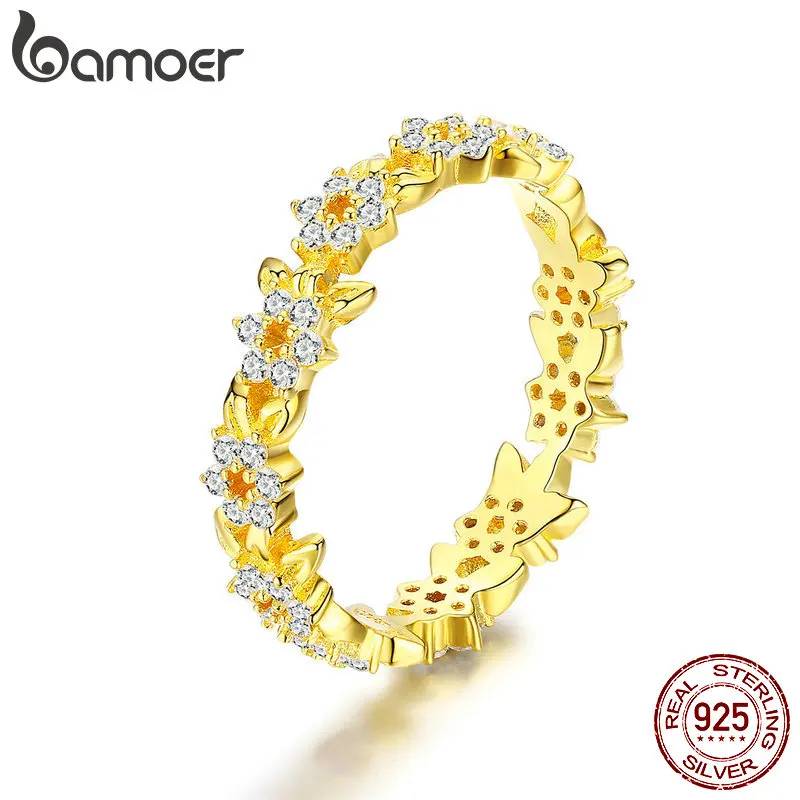 BAMOER New Collection 925 Sterling Silver Stackable Peaceful Golden Olive Leaves Women Finger Ring Wedding Jewelry BSR028
BAMOER New Collection 925 Sterling Silver Stackable Peaceful Golden Olive Leaves Women Finger Ring Wedding Jewelry BSR028