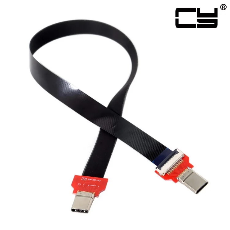 Type-C USB 3.1 USB-C Reversible Male to Male FPC Flat Data Charging Cable for Mac book & Lap top & Phone & Drive 20cm
Type-C USB 3.1 USB-C Reversible Male to Male FPC Flat Data Charging Cable for Mac book & Lap top & Phone & Drive 20cm