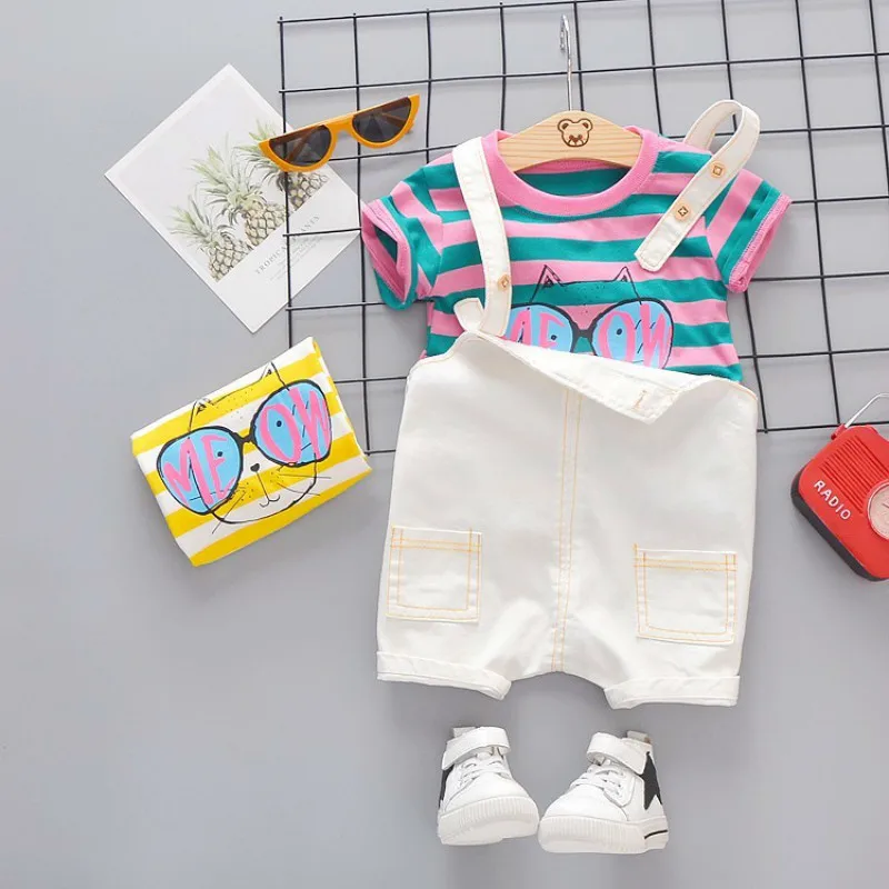 Summer Baby Girl Clothing Toddler Garment Infant Fashion Clothes Suits T Shirt Bib Shorts 2pcs/sets Kid Children Casual Costume
Summer Baby Girl Clothing Toddler Garment Infant Fashion Clothes Suits T Shirt Bib Shorts 2pcs/sets Kid Children Casual Costume
