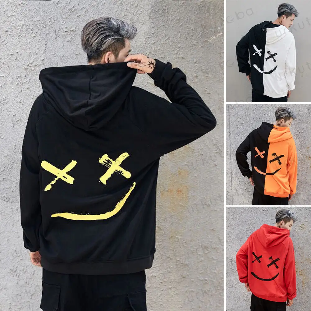 2019 New Men Hoodies Sweatshirts Smile Print Headwear Hoodie Hip Hop Streetwear Clothing Us size Plus Size 3XL
2019 New Men Hoodies Sweatshirts Smile Print Headwear Hoodie Hip Hop Streetwear Clothing Us size Plus Size 3XL