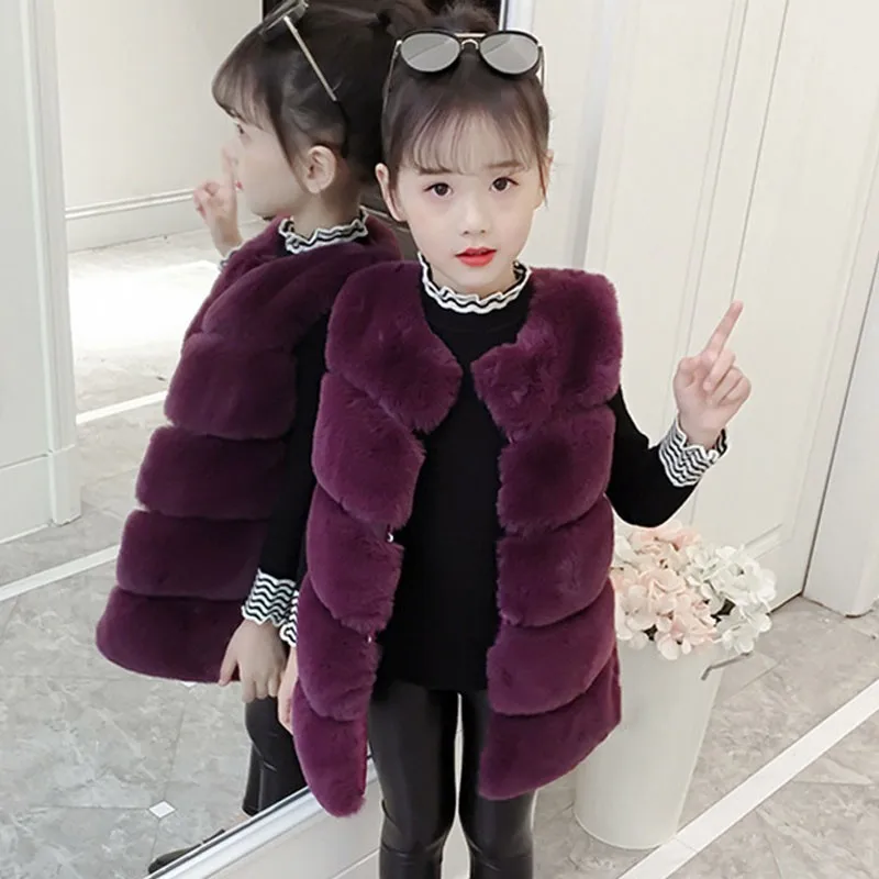 Kids Sleeveless Jacket Children's Clothing Faux Fur Vest Pink Purple Black Toddler Baby Girls Waistcoat Autumn Winter Coat
Kids Sleeveless Jacket Children's Clothing Faux Fur Vest Pink Purple Black Toddler Baby Girls Waistcoat Autumn Winter Coat