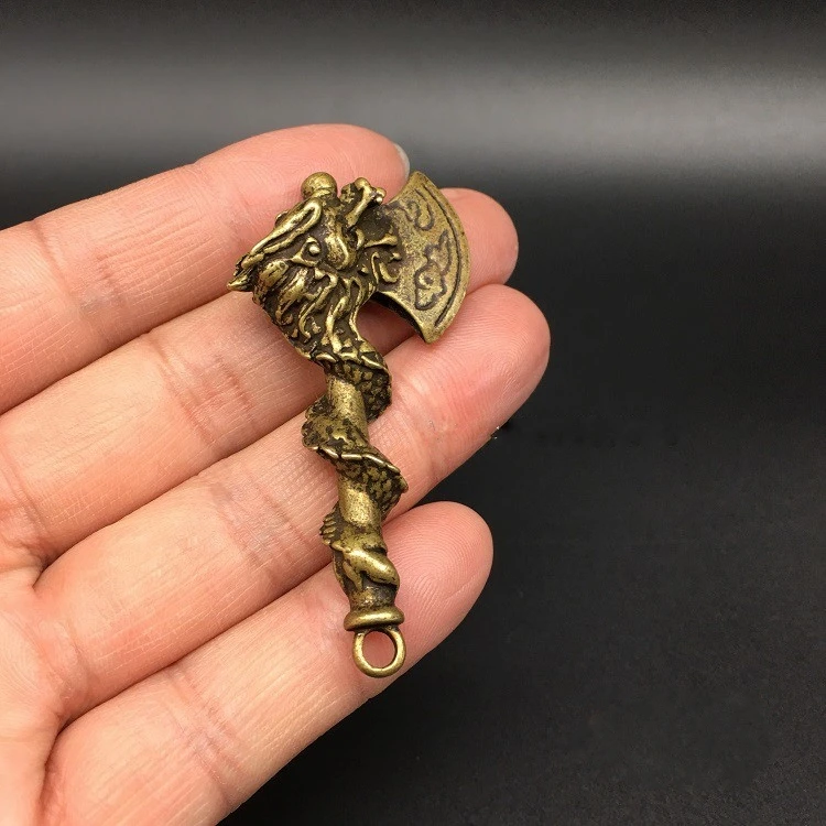 Chinese Copper Bronze Brass Exorcise And Exorcise Evil Spirits Axe Small Pendant