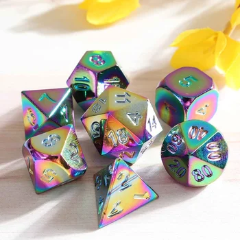 7Pcs/Set Metal Rainbow Polyhedral Dice With Bag For RPG Game Entertainment Number Learning Educational Math Shape Dice Game Fun
7Pcs/Set Metal Rainbow Polyhedral Dice With Bag For RPG Game Entertainment Number Learning Educational Math Shape Dice Game Fun