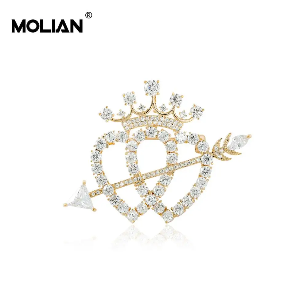 MOLIAN Crown Lover Brooch Cubic Zirconia Cupid Pins Silver Copper Special broche Gold Wedding jewelry for women jewellery Gifts
MOLIAN Crown Lover Brooch Cubic Zirconia Cupid Pins Silver Copper Special broche Gold Wedding jewelry for women jewellery Gifts