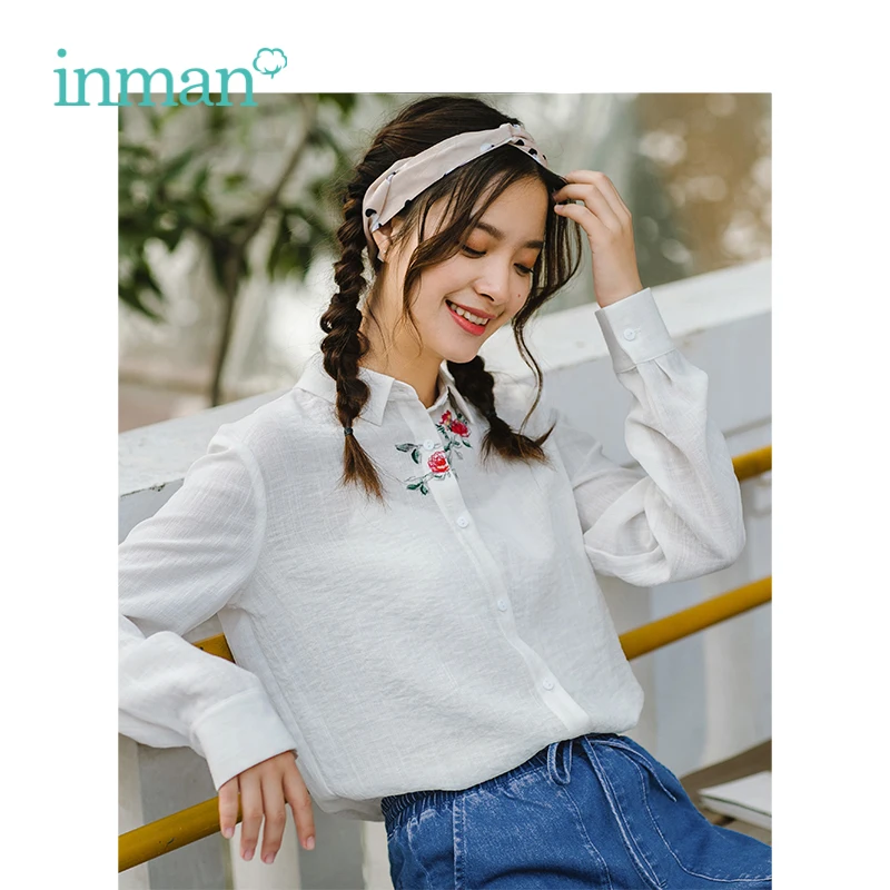 INMAN 2019 Spring New Arrival Turn Down Collar Retro Literary Embroidery Casual All Matched Loose Long Sleeves Women Shirt
INMAN 2019 Spring New Arrival Turn Down Collar Retro Literary Embroidery Casual All Matched Loose Long Sleeves Women Shirt