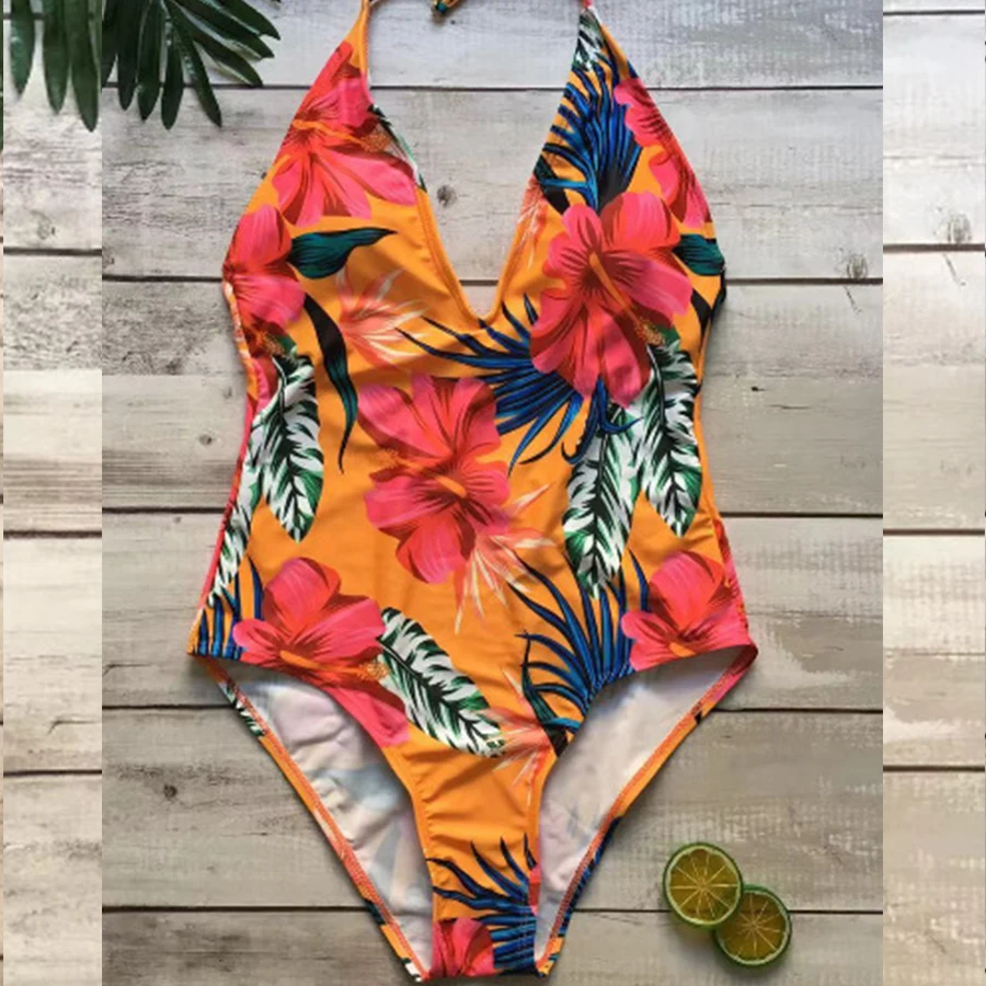 New Summer Women's One Piece Deep V neck Print Beachwear Swimming Wear Swimsuit Bath Bathing Bodysuit Body Suits Swimwears 2019
New Summer Women's One Piece Deep V neck Print Beachwear Swimming Wear Swimsuit Bath Bathing Bodysuit Body Suits Swimwears 2019