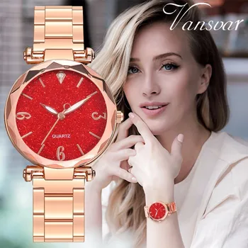 Vansvar Brand Fashion Women Rose Gold Stainless Steel Starry Sky Watch Luxury Ladies Quartz Watch Relogio Feminino
Vansvar Brand Fashion Women Rose Gold Stainless Steel Starry Sky Watch Luxury Ladies Quartz Watch Relogio Feminino