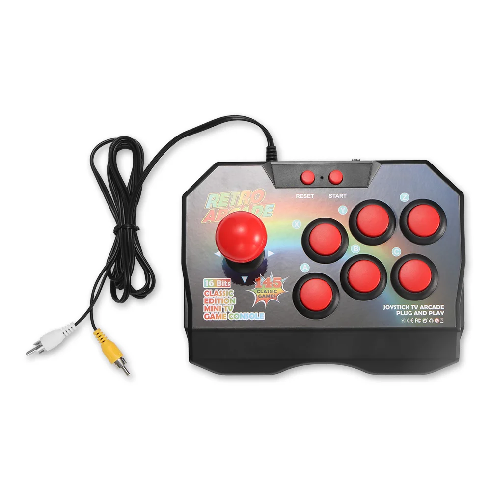 Retro Joystick Video Game Consoles 16 Bit Built-in 145 Arcade Game ABS Console Players Stick Controller Console AV Cable for TV
Retro Joystick Video Game Consoles 16 Bit Built-in 145 Arcade Game ABS Console Players Stick Controller Console AV Cable for TV