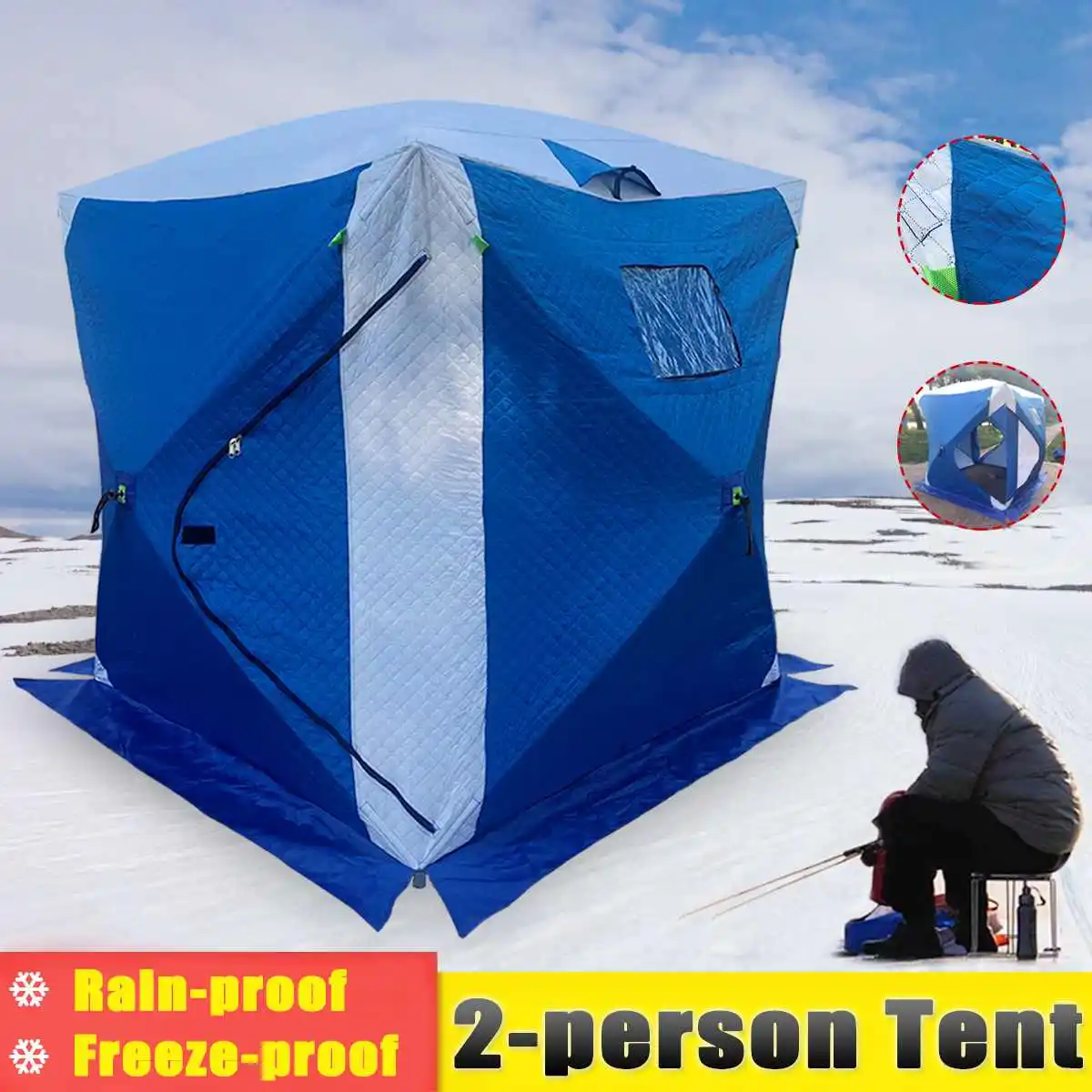 2 Person Waterproof Ice Fishing tent 210D Thickening Oxford Fabric Winter Tent Night Shelter Tent Shanty Window Carrying Bag
2 Person Waterproof Ice Fishing tent 210D Thickening Oxford Fabric Winter Tent Night Shelter Tent Shanty Window Carrying Bag