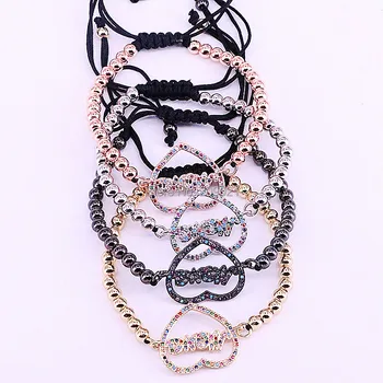 10Pcs Fashion Women Bracelet Micro Pave Rainbow Cubic Zirconia Heart Beads Trendy Braided Macrame Bracelets Mothers Gift
10Pcs Fashion Women Bracelet Micro Pave Rainbow Cubic Zirconia Heart Beads Trendy Braided Macrame Bracelets Mothers Gift