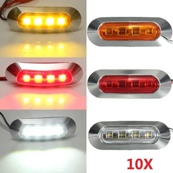 10pcs/5pcs DC 10V-30V 12V 24V 4 LED Car Chrome Bezel LED Side Marker Light Tail Lamp Auto Car Bus Truck Lorry Yellow RED White
10pcs/5pcs DC 10V-30V 12V 24V 4 LED Car Chrome Bezel LED Side Marker Light Tail Lamp Auto Car Bus Truck Lorry Yellow RED White