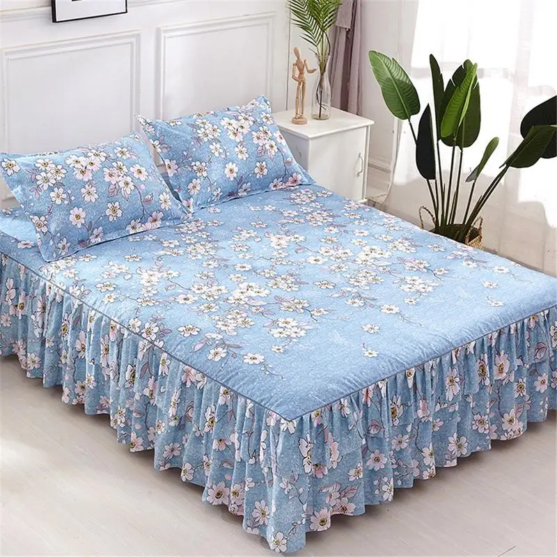 3Pcs 180x200cm Printed Thickened Plant Cashmere Twill Sanding Double-Layer Bed Skirt Bed Cover Blue Small Flower Series
3Pcs 180x200cm Printed Thickened Plant Cashmere Twill Sanding Double-Layer Bed Skirt Bed Cover Blue Small Flower Series