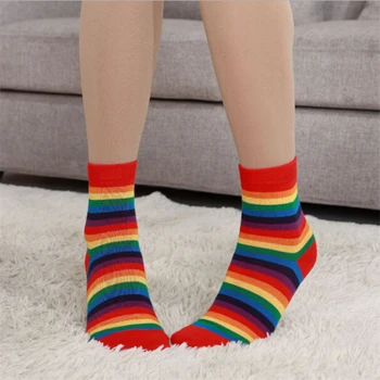 2019 New Cute Casual Lady Winter Warm Cotton Woman Rainbow Ankle-High Socks Colorful Striped Socks
2019 New Cute Casual Lady Winter Warm Cotton Woman Rainbow Ankle-High Socks Colorful Striped Socks
