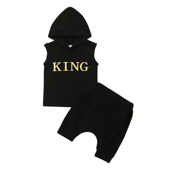 0-3Y Little King Toddler Kids Boy Clothing Set Sleeveless Hooded Vest Tops Harem Shorts Pant 2PCS Outfits Summer Clothes
0-3Y Little King Toddler Kids Boy Clothing Set Sleeveless Hooded Vest Tops Harem Shorts Pant 2PCS Outfits Summer Clothes