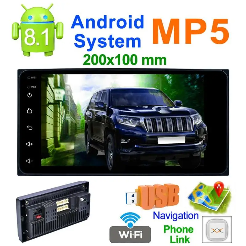 VODOOL 2 Din 7" Touch Screen Quad Core Android 8.1 Car MP5 Player GPS Navi FM Radio WiFi Bluetooth Video Media Player For Toyota
VODOOL 2 Din 7" Touch Screen Quad Core Android 8.1 Car MP5 Player GPS Navi FM Radio WiFi Bluetooth Video Media Player For Toyota