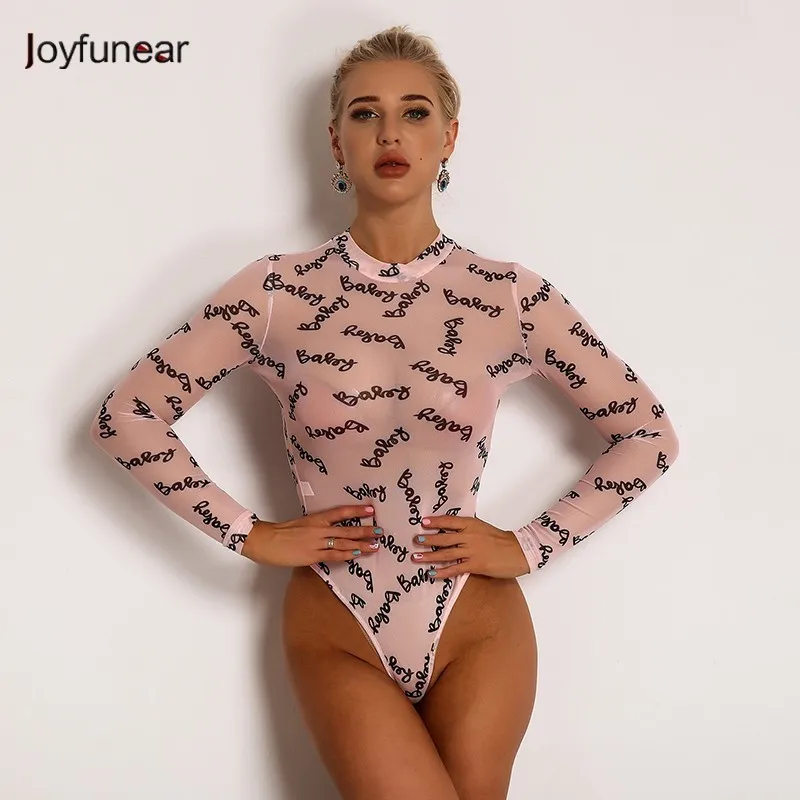 Joyfunear Letter Pattern Summer Bodysuit See Through Sexy High Stretchy Women Bodysuits Skinny O Neck Long Sleeves Playsuit 2019
Joyfunear Letter Pattern Summer Bodysuit See Through Sexy High Stretchy Women Bodysuits Skinny O Neck Long Sleeves Playsuit 2019