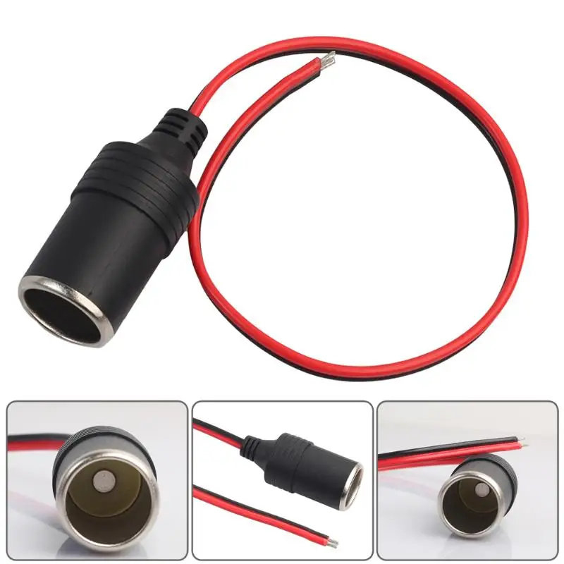 

VODOOL 30cm Universal 12V 10A 120W Car Cigarette Lighter Female Socket Plug Auto Car Cigar Charger Cable Power Connector Adapter