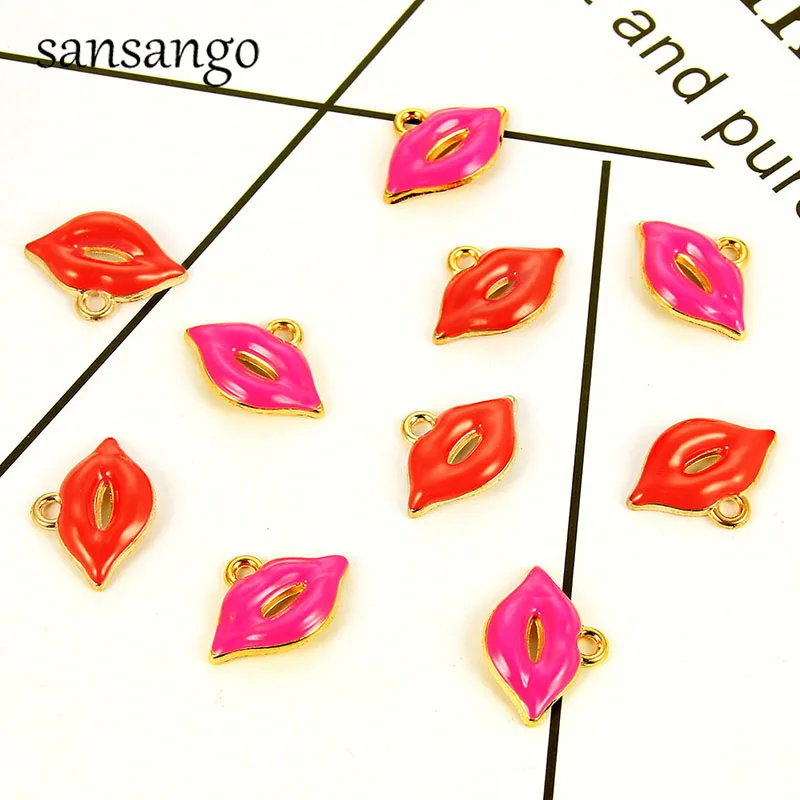 10pcs Charms Golden Red Enamel Sexy Lips Pendant Beads For Jewelry Accessories DIY Women Girls Earrings Bracelet Necklace Gift
10pcs Charms Golden Red Enamel Sexy Lips Pendant Beads For Jewelry Accessories DIY Women Girls Earrings Bracelet Necklace Gift