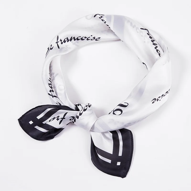 2019 new scarves versatile thin section small scarf simple black and white letters small square
2019 new scarves versatile thin section small scarf simple black and white letters small square