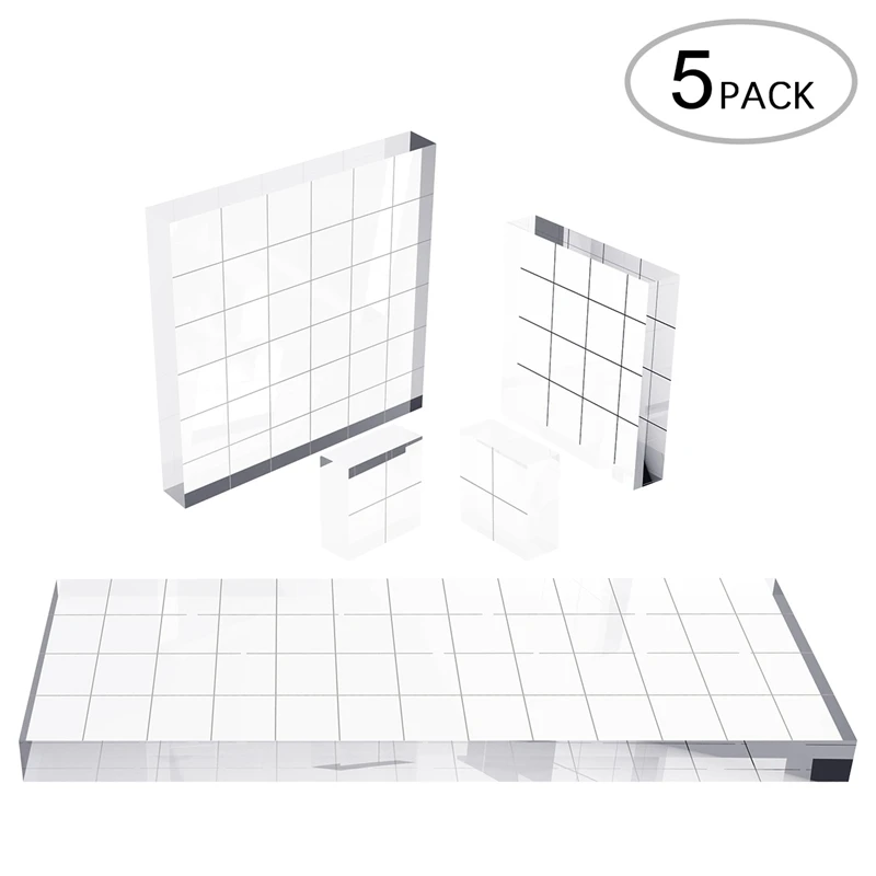 5Pack Clear Stamp High Transparency Acrylic Handle Block for DIY Crafts Making Rectangle Size with Grid Lines Kids Stationery
5Pack Clear Stamp High Transparency Acrylic Handle Block for DIY Crafts Making Rectangle Size with Grid Lines Kids Stationery