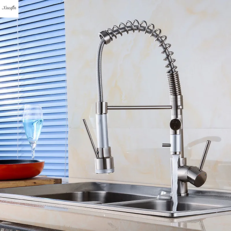 360 Degree Rotating LED Pull Down Kitchen Faucet Spout Sprayer Spring Single Lever Cold And Hot Water Mixer Tap Deck Mounted
360 Degree Rotating LED Pull Down Kitchen Faucet Spout Sprayer Spring Single Lever Cold And Hot Water Mixer Tap Deck Mounted
