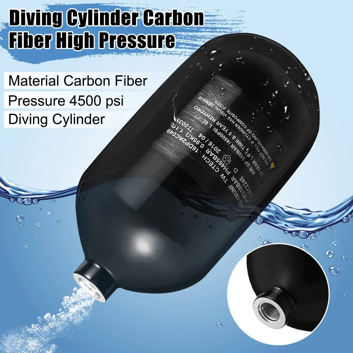 Paintball Airsoft Cylinder M18x1.5 1.1L Carbon Fiber Diving Cylinder PCP High Compressed Air Gun Bottles G5/8
Paintball Airsoft Cylinder M18x1.5 1.1L Carbon Fiber Diving Cylinder PCP High Compressed Air Gun Bottles G5/8